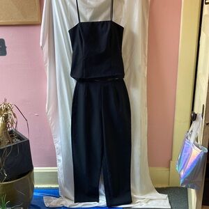 Black Women's Tank Top & Suit Pants Set